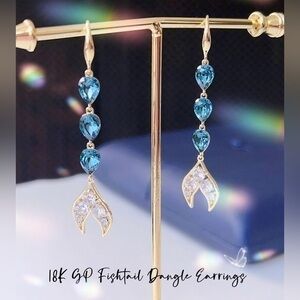 18K GP Fishtail  Dangle Earrings